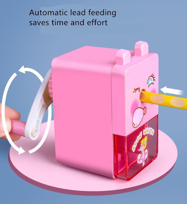 Miniatura 5 de Afiladora de lápices, sacapuntas de sirena morada, sacapuntas manual de manivela, cortador de lápices de dibujos animados de animales para la