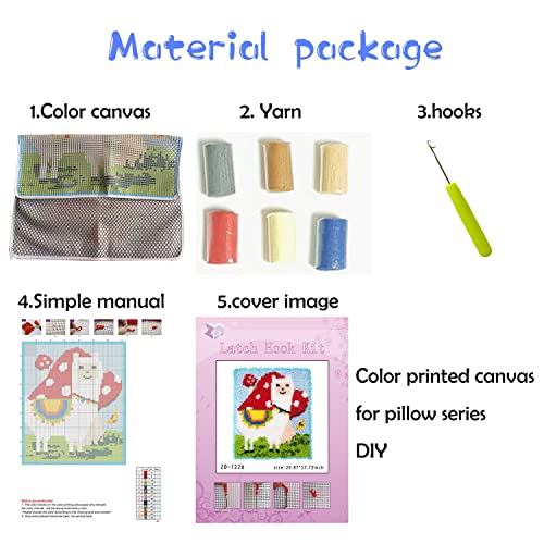 Projoyjoy Latch Hook Rug Kits Diy Crochet Yarn Rugs Hooking Craft Kit, Alpaca Latch Hook Yarn Diy Crochet Needlework Crafts For Kids And Adults （20.87" X 17.7''） #TOP1