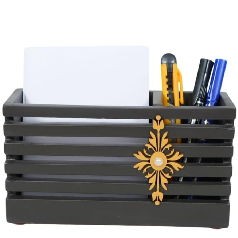 Image of Decorative Embossed Design Pencil and Pen Stand | Desk Organizer for Stationery Storage | Suitable for Office Desk, Study Table, Home and Workspace Use (Design 10)