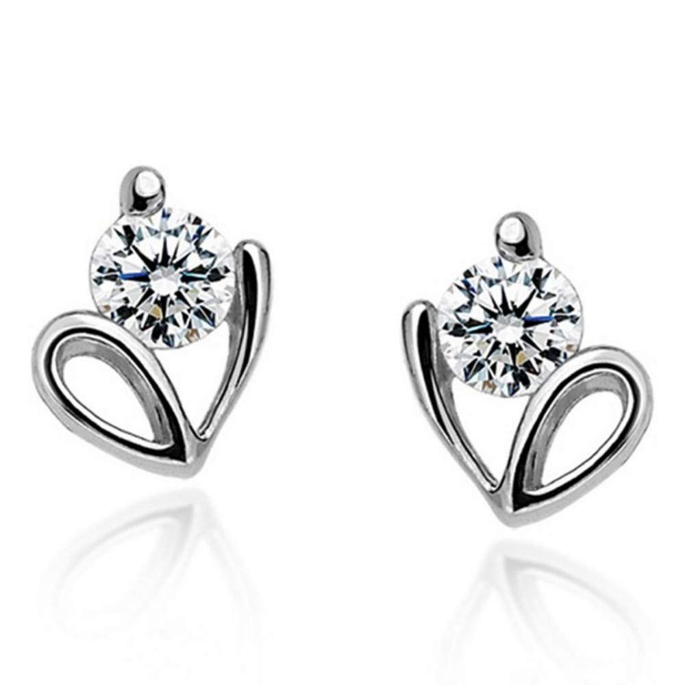 Boucles d'oreilles hoops studs fleur argent pour le style quotidien