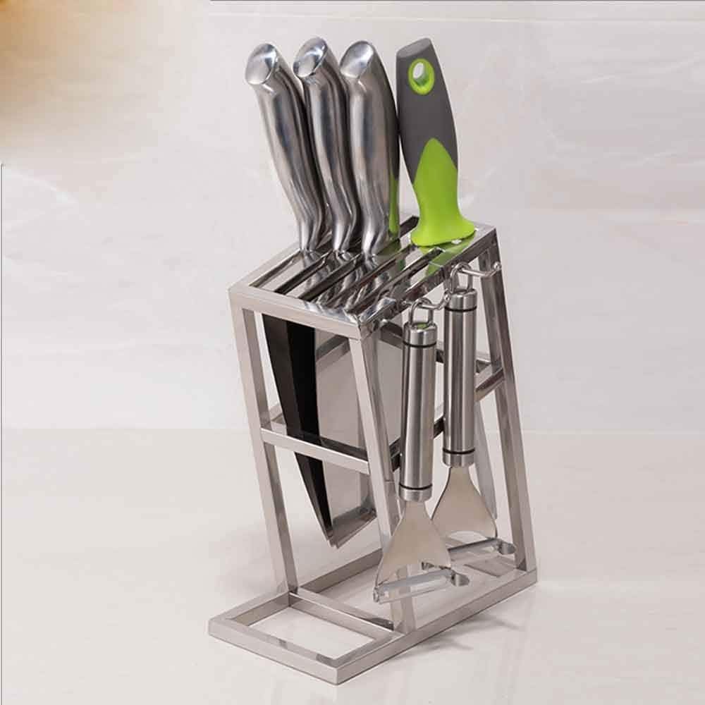 Hollow Ventilation Holder Stand Stainless Steel Universal Scissors Ceramic Block Kitchen Storage Rack