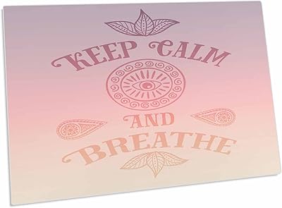 3dRose Yoga Meditation Typography Keep Calm and Breathe in. - Desk Pad Place Mats (dpd-268348-1)