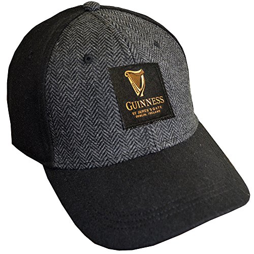 Geprägte schwarze Guinness Tweed-Baseballcap