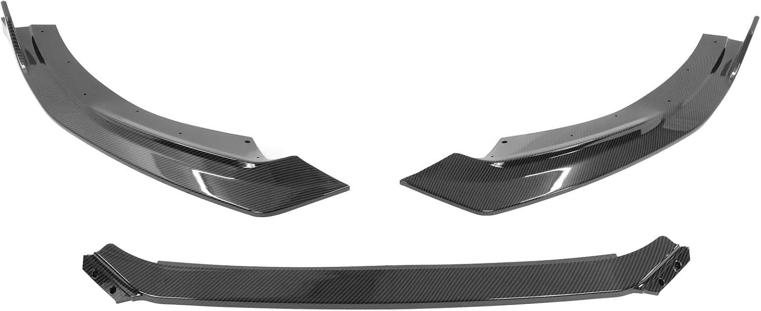 FREEMOTOR802 Front Bumper Lip Splitter Air Dam Chin Spoiler, Fits 2021-2024 Kia K5 GT GT-Line, RD Style Carbon Fiber Print Injection PP 4PCS Underbody Front Lip Spoiler Lower Guard Protector