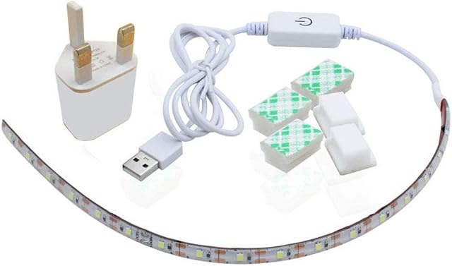 Sewing Machine LED Light Strip, Flexible LED Strip Lights Bar,6.6ft Cord with Touch Dimmer and USB Power Supply, 5pcs Adhesive Clips- Fits All Sewing Machines (11.8 in)