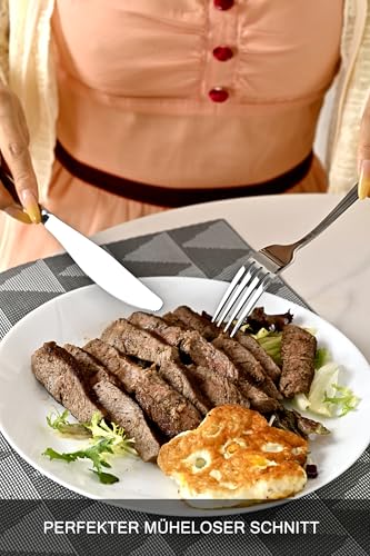 Otto Koning Leipzig, Besteck Set 6 Personen, Essbesteck Set 24 teilig, Besteck Edelstahl, Hochglanzpoliert, Dicke 3 mm. Modernem und Schlichtem Design.