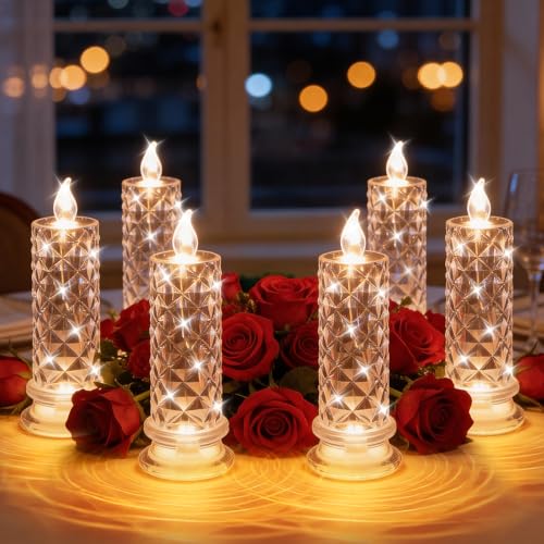 La mejor selección de Velas de sombra para comprar hoy. 43 6 Velas LED sombreado de rosas realista,Vela LED sin llama con forma de rosa realista, romántica y brillante, san valentin decoracion y Fotografías de Bodas Románticas