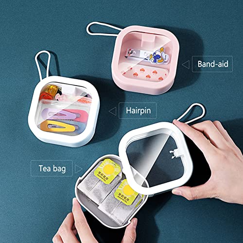 Hair Tie Organizer,Portable Travel Earphone Holder,Multi-Functional Cotton Swab Box Storage Box,Hung Hairpin Small Items Organizer On Desktop #TOP6