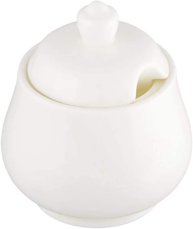 Wilmax WL-995019/1C 11-Ounce Porcelain Sugar Bowl with Notched Lid, in Color Box
