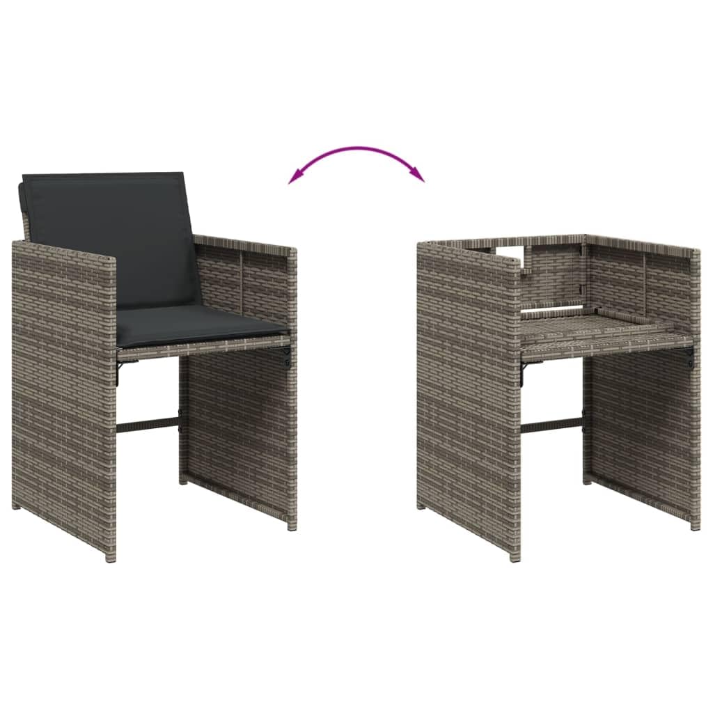 vidaXL Set da Pranzo da Giardino 5 pz con Cuscini in Polyrattan Grigio