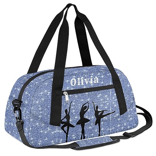 Custom Kids Duffel Overnight Bag Personalized Dance Bag Travel Duffel Bag for Girls Boys Customized Kids Gifts- Ballerina Dance2
