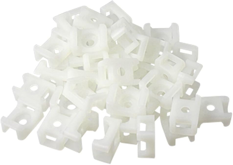 uxcell Cable Tie Mount Wire Buddle Saddle Holder, 4.5mm, 100Pcs, White