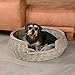 UNUS Hundebett Haustierkorb rund grau/weiß Washed mit Kissen groß Ø65
