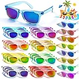 24-Pack Bulk Kids Sunglasses in 8 Playful Colors: This 24-pack toddler sunglasses feature 8 thoughtfully curated shades, with 3 pieces per color—pink, red, blue, yellow, purple, green, orange, and gray—each with a charming color-shifting effect under...