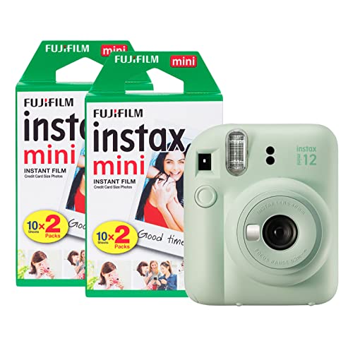 Fujifilm Instax Mini 12 Instant Camera with 40 Shot Film Pack – Mint Green