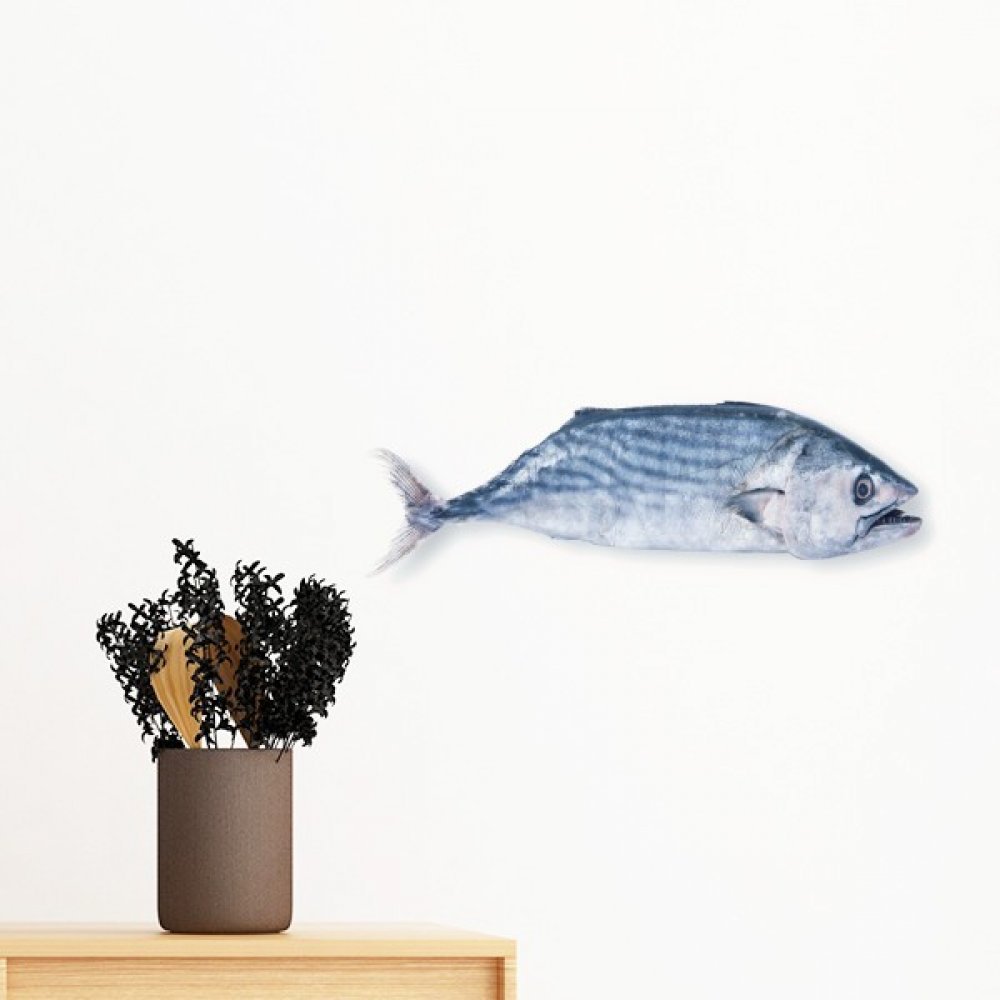 Autocollant mural océan amovible poisson bleu 30cm résout les problèmes de décoration locative