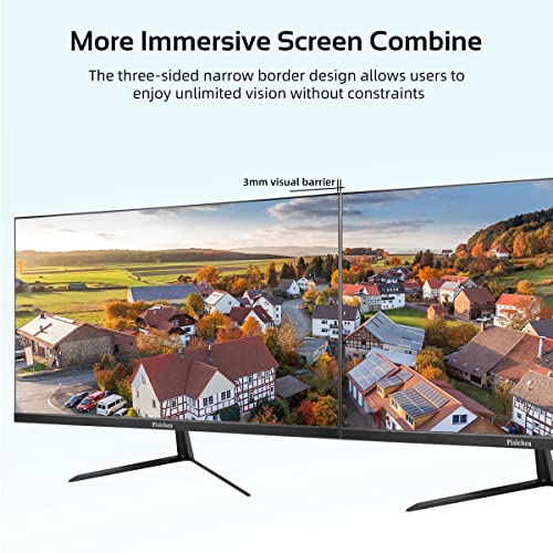 Pisichen Computer Monitor 21.5 Inch Full Hd Pc Monitor 1080P Screen(Hdmi & Vga Ports, Ips Display, 75Hz, 3Ms Response Time, Wall Mounting), Frameless Monitor For Laptop Pc Xbox Ones #TOP1