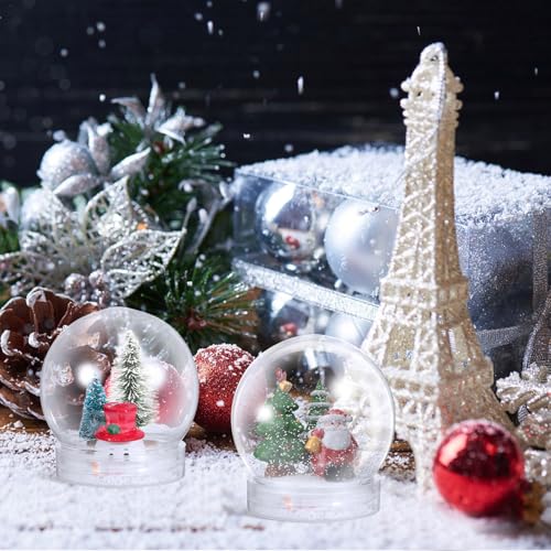Evite roturas con bolas de nieve de plástico rellenables con tapa para decoración de invierno 6