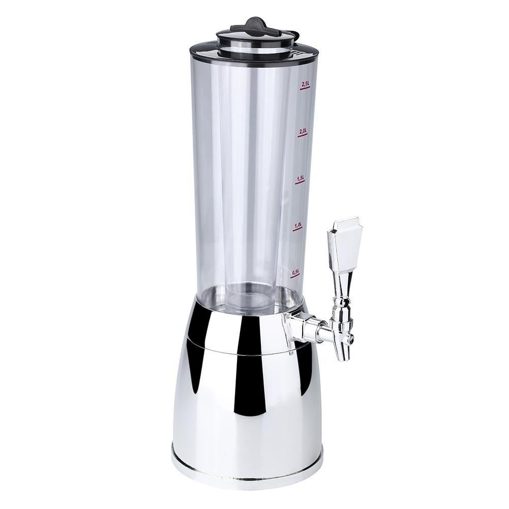 Bierspender - VIFER 2.5L Biermaschine Getränkespender für Wein Wasser Saft Bar Zubehör 1PC(Silber)