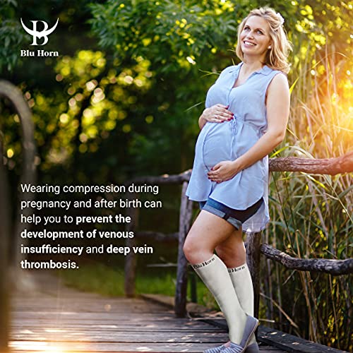 Image of Knee High Compression Socks 15-20 mmHg - Everyday Use Improves Blood Circulation, Relieves Pain & Swelling (S /M, Gray (1-Pair))