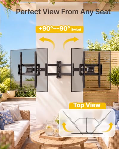 Image of monTEK Outdoor Full Motion TV Wall Mount for 32-65 Inch TVs