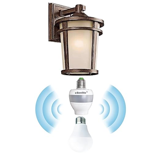 Miniatura 6 de eSenlite Toma de luz con sensor de movimiento, tornillo de movimiento de radar, adaptador de bombilla incandescente LED CFL, control regulable del