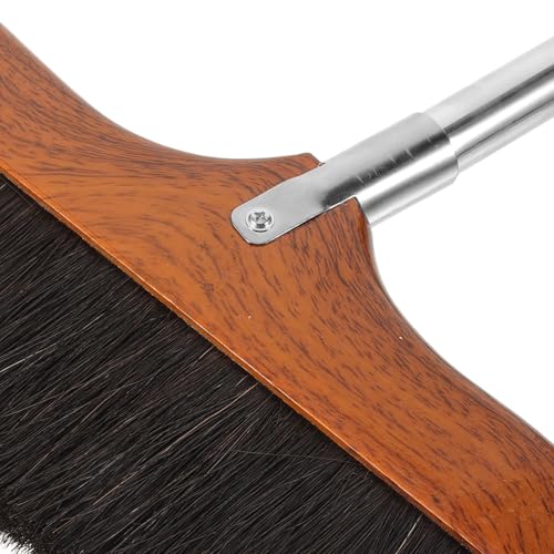 Escoba de cerdas naturales con mango largo resistente, herramienta duradera y reutilizable 8