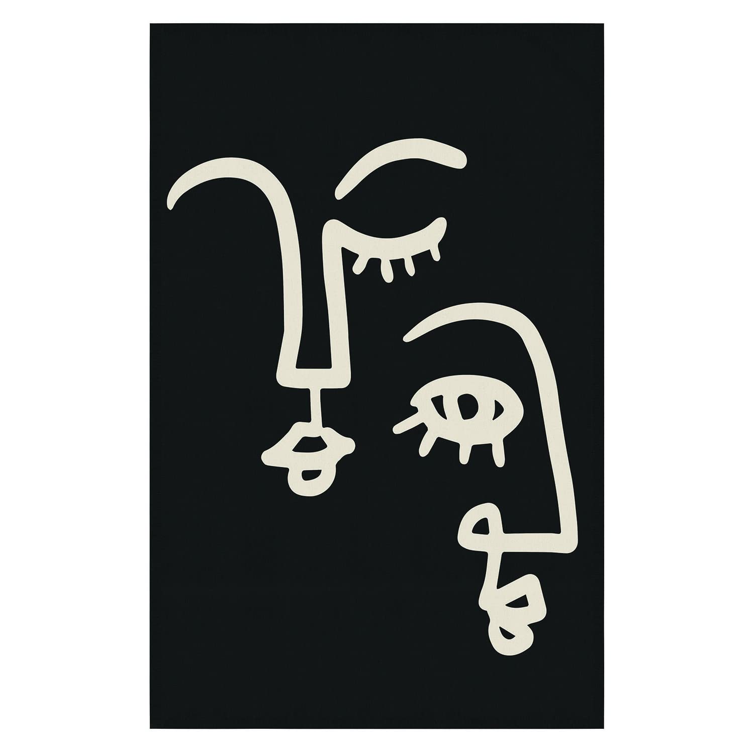 Paño de cocina de algodón Santa Barbara Design Studio con diseño de caras en elegante color negro