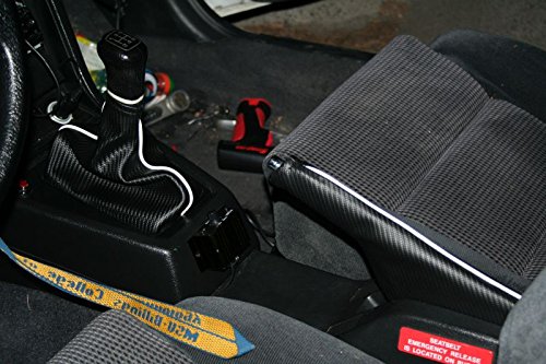 RedlineGoods Shift Boot Compatible with Honda Prelude 1988-91. Tailor Made - not Universal. Genuine top-Grade Italian Black Suede (Alcantara) with Silver Thread