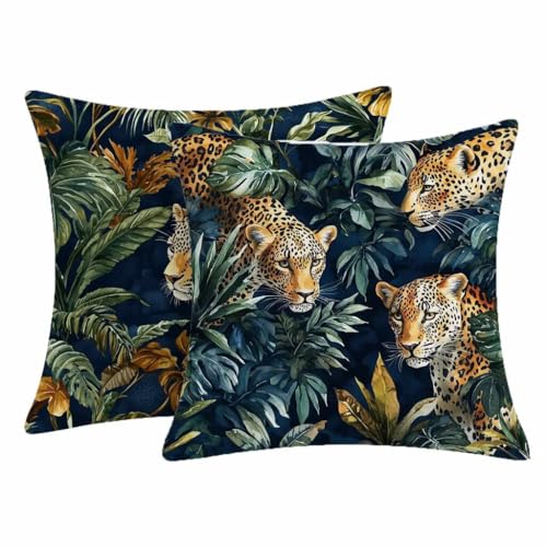 Housse coussin exterieur lin impermeable avec fermeture eclair invisible x2 - 2