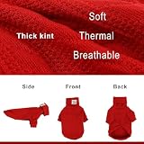 Hundepullover Stilvoller Warmer Hunde- und Katzenpullover, Weicher Rollkragen-Hundebekleidungsweste, Weiches Haustier-Winterzubehör, Geeignet für Welpen, Kleine und Mittelgroße Hunde (Rot,S) O15
