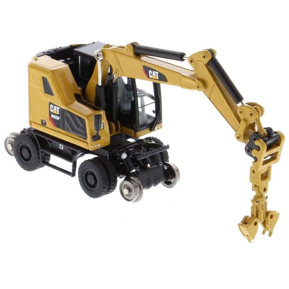 Caterpillar Diecast Masters 85656 - Excavateur à Deux Voies sur Voie M323F, échelle 1/87, env. 9,5 x 3,4 x 4,6 cm, à partir de 14 Ans