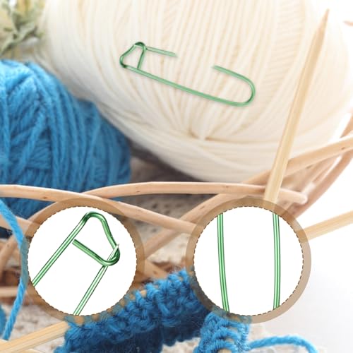 Image of 18pcs Knitting Stitch Holders, 6 Colors 6 Sizes Aluminum Stitch Needles Markers for Practical Yarn Knitting or Crocheting Supplies Tools Accessories
