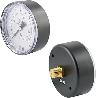 Fittingteile - Manometer für Reifenfüller 0 bis 12 bar (R 1/4") 80 mm Waagerecht Druckluft WIKA (Gewindegröße: R 1/4")
