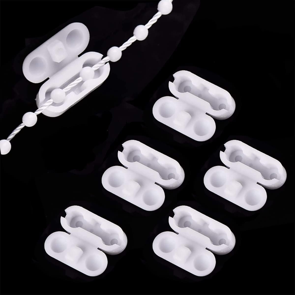 LICQIC Roller Blind Cord Connector Clips, Replacement Pull Ball Chain Connector fits 4.5mm Roller, Roman and Vertical Blinds, 5 Pcs Plastic