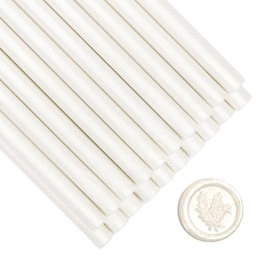 ONWINPOR - 30 barras de sellado de cera blanca perla, pistola de pegamento, barras de sellado de cera blanca perla para sello de cera, invitaciones disponible en Yaxa Venezuela