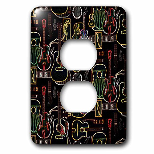Housse pour 2 prises de courant 3dRose lsp_62055_15,2 cm plaque murale decorative fluo design