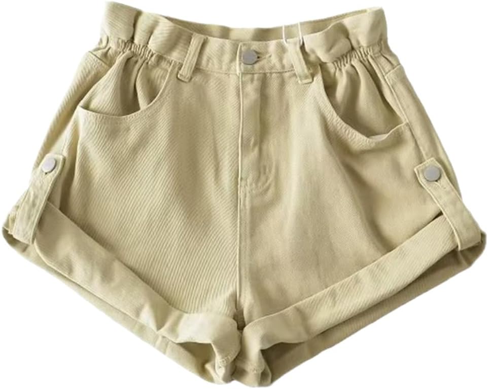 Women Basic Denim Shorts Summer Pants High Waist Casual Jeans Bottom