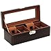 Produktbild Friedrich|23 Unisex Uhrenkasten mit Glasdeckel für 4 Uhren Kunststoff Braun 20086-3
