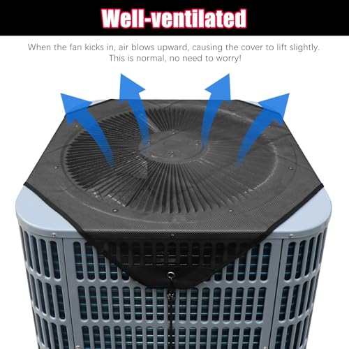 Air Conditioner Covers for Outside Unit 28''x28'', Small Central Mesh Net AC Unit Covers Outdoor, Heat Pump AC Screen Condenser Cover - Universal Top Defender Cover for All Season by ARTLLON - Image 3