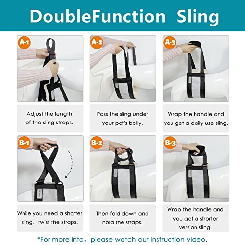 Tierecare Dog Lift Sling Support Harness Hip Back Legs Lifting For Elderly Disabled Joint Injuries Canine Aid Adjustable Reflective Pet Dog Portable #TOP6