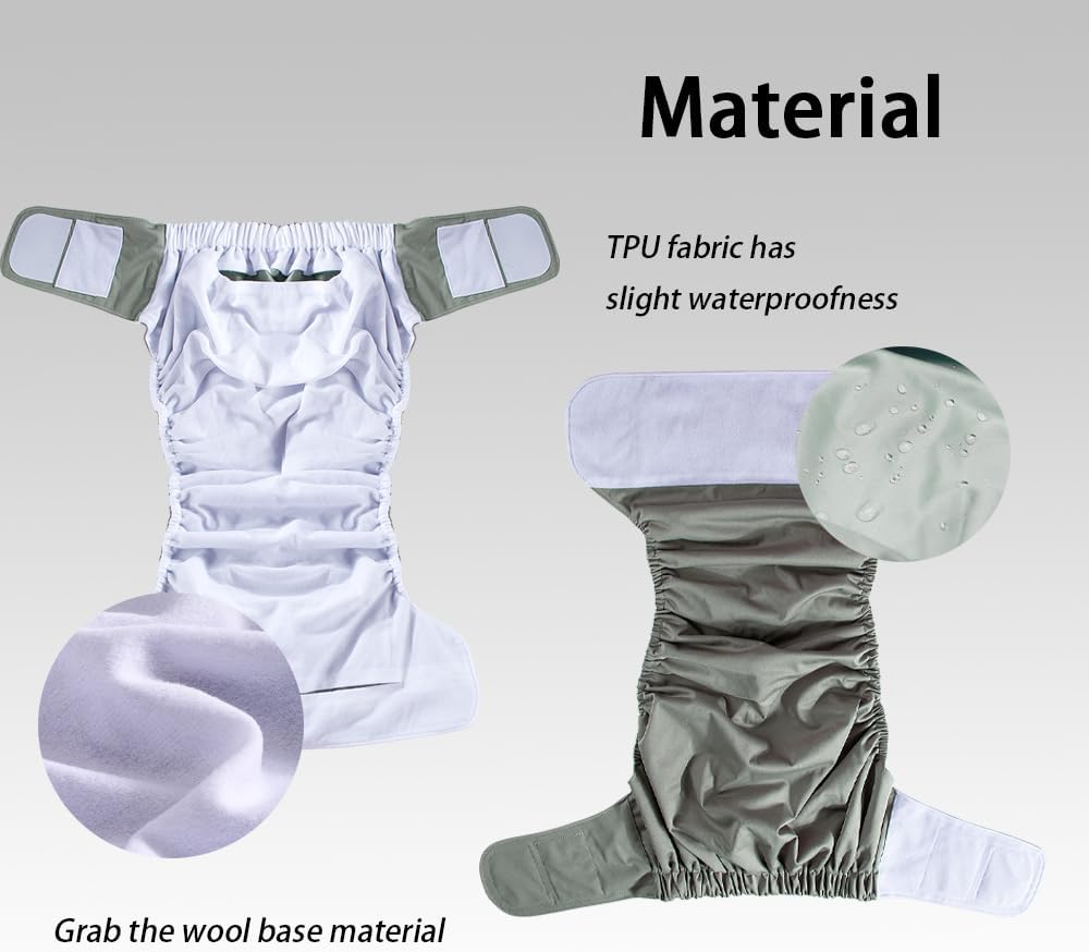 3 Pack Adult Cloth Diapers, Reusable Diaper Underwear, Washable, Elderly Care Protective Diaper, Adjustable Waist Circumference for Both Men and Women Black,XL - Image 3