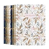 WETLOTE B5 Notizbuch 8er Set mit Fadenheftung, Linien, 48 Blatt (96 Seiten), 70g/m², Softcover Blätter Motiv (4 Farben) - & Studienhefte für Schule Büro Lernen