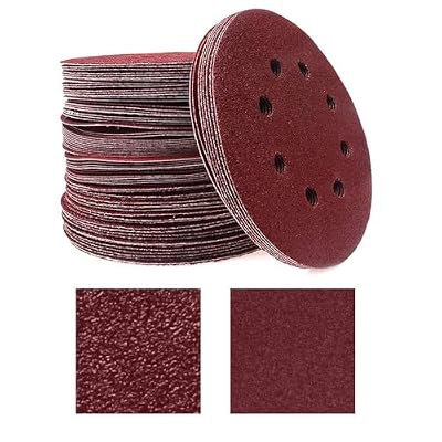 80 Pack 5 inch Sanding Discs Kit 8 Hole Sander for Drill Polishing Pad Hook and Loop Plate 60 80 120 180 240 400 600 800 Grit Sandpaper Abrasive Tool