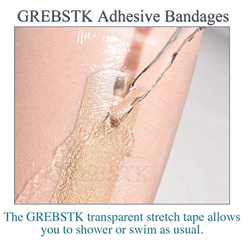 Grebstk Transparent Stretch Adhesive Bandage Waterproof Bandage Clear Film Adhesive Bandages Dressing Tape (10Cm X 500Cm/ 4In X 200In) #TOP3