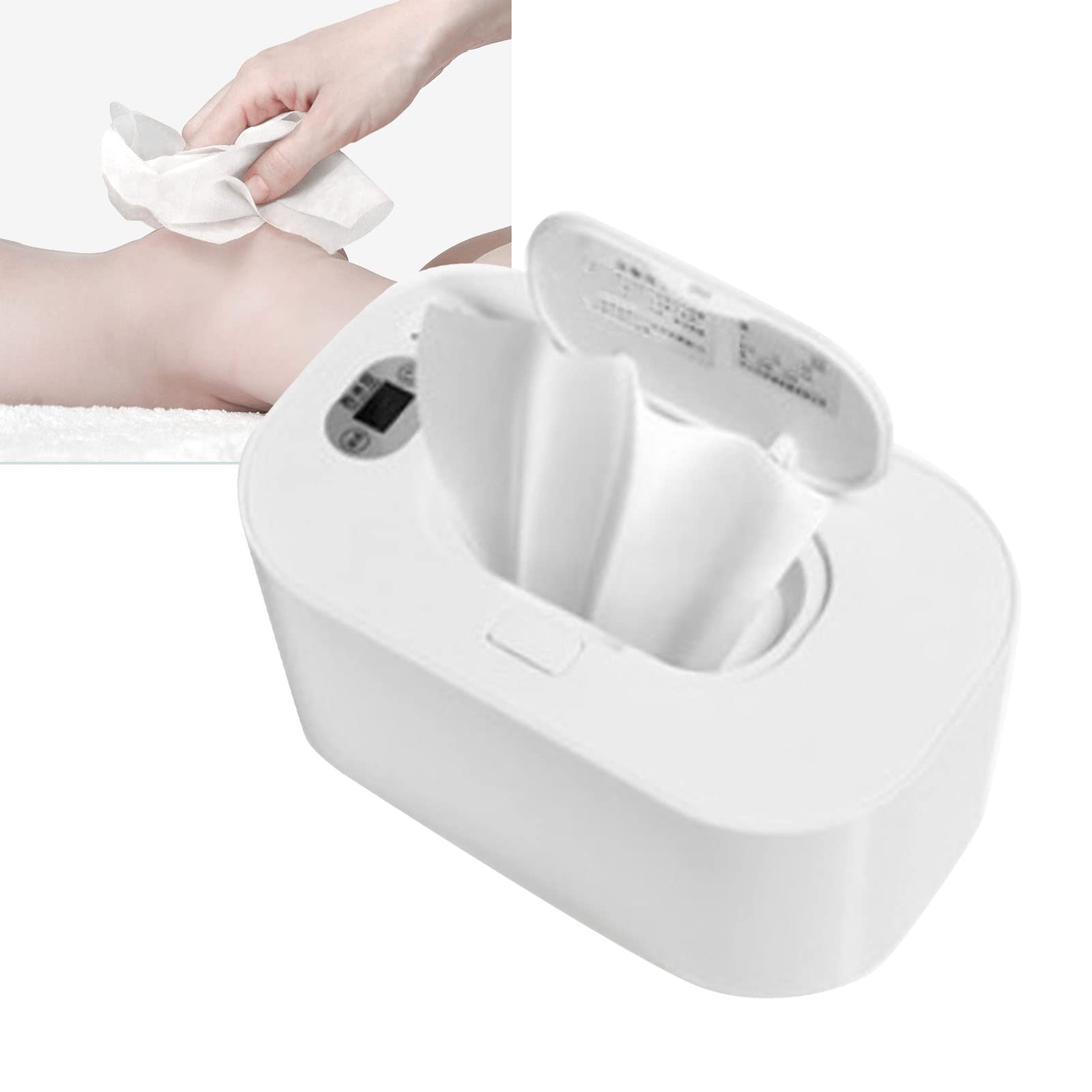 Chauffe-Lingettes pour bébé, Distributeur de Lingettes à Eau, Réchauffage Rapide et Uniforme