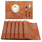 U'Artlines Placemat, Fall Harvest Season Vinyl Non-Slip Insulation Placemat Washable Table Mats Set...