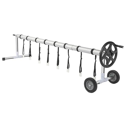 LEADZM Enrouleur de B&acirc;che de Piscine 3,6-5,5m,Professionnel en Aluminium Premium,Syst&egrave;me