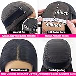 Hedy Wear and Go Glueless Wigs Human Hair Pre Plucked Pre Cut HD Lace No Glue Body Wave Lace Front Wigs for Black Women Human Hair Glueless with Natural Hairline 180% Density 22 Inch - Image 5