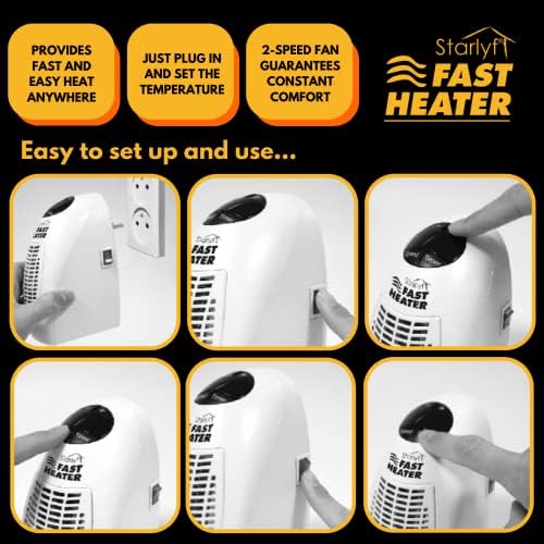 BEST DIRECT Fast Heater Original / As seen on TV / Portable Heating Machine for Indoor / Hot Air Fan Electric Mini Size for Travel, Office & Home